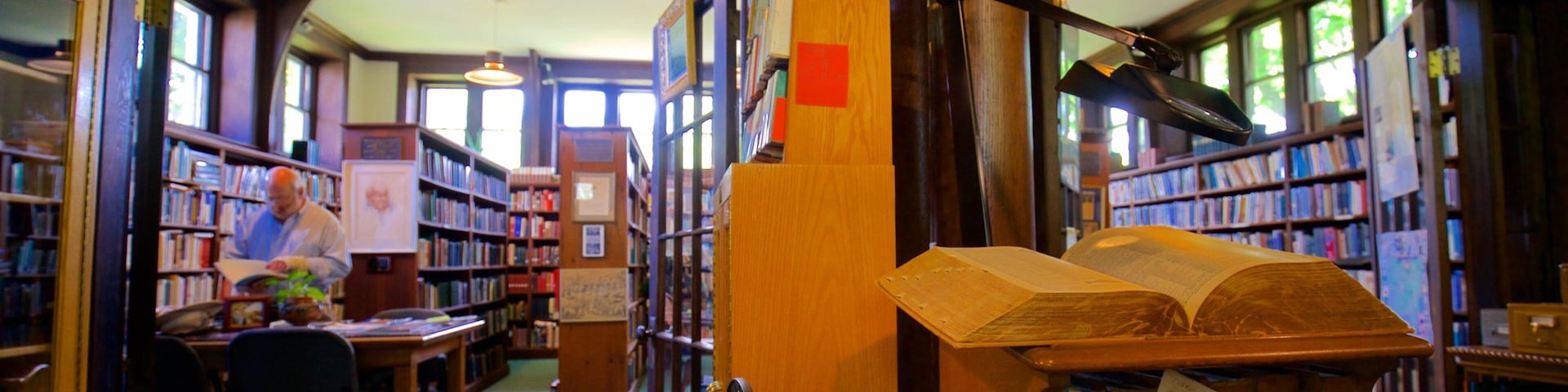Ogunquit Memorial Library featuring interior views