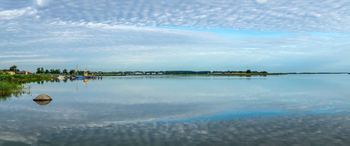 scenic landscape at backwater of baltic sea in Benz, Usedom