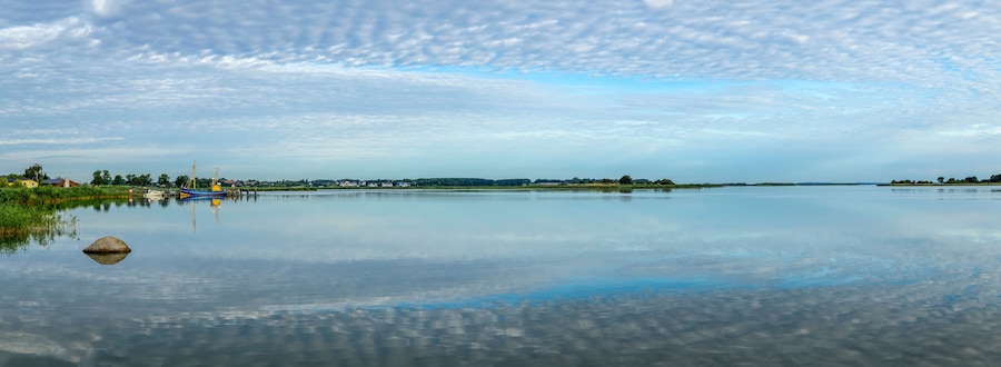 scenic landscape at backwater of baltic sea in Benz, Usedom