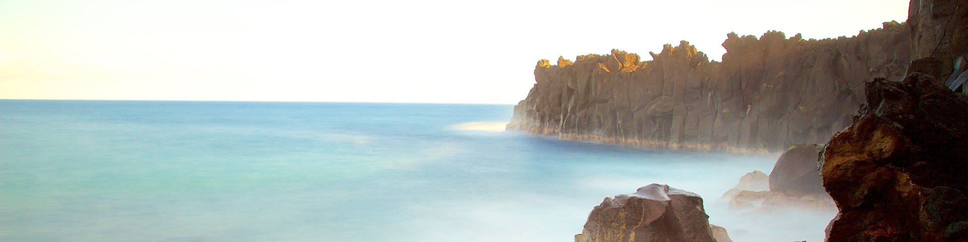 Cape Mechant showing mist or fog and rocky coastline