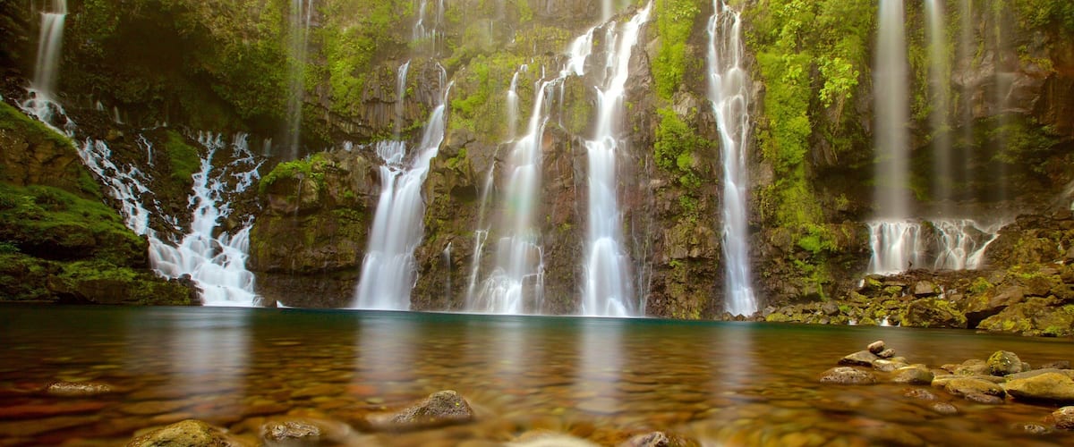 Reunión que incluye una cascada y un lago o abrevadero