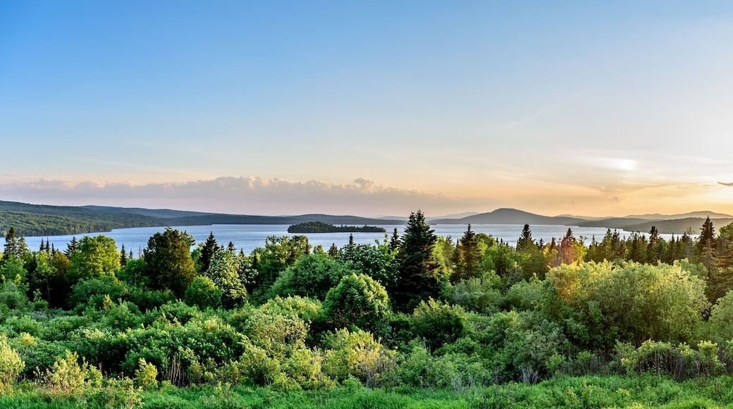 A Panoramic View of the Landscape View of Rangeley Maine in the Center of the Rangeley Lakes Region