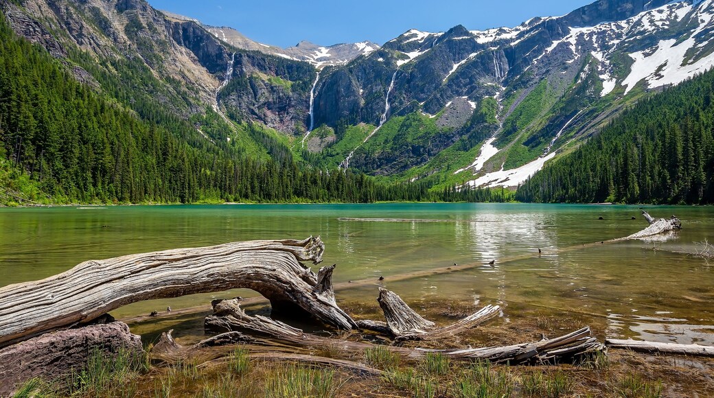 Scenic mountain views, Avalanche Lake, Glacier National Park Montana