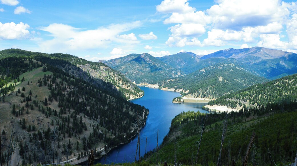 If you take the dirt road that circles around the water, there are a full pull offs that end with gorgeous views of the area.