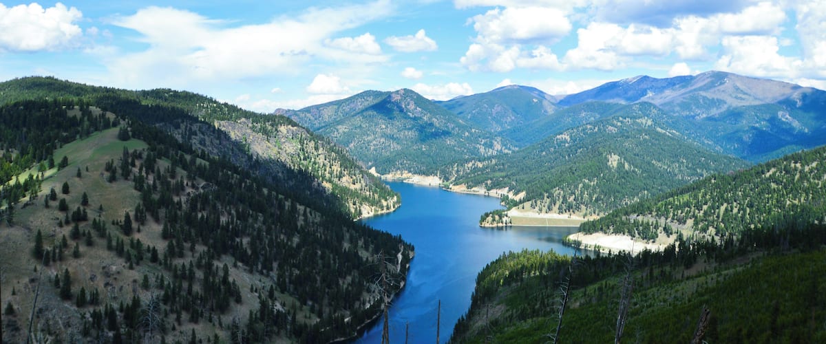 If you take the dirt road that circles around the water, there are a full pull offs that end with gorgeous views of the area.