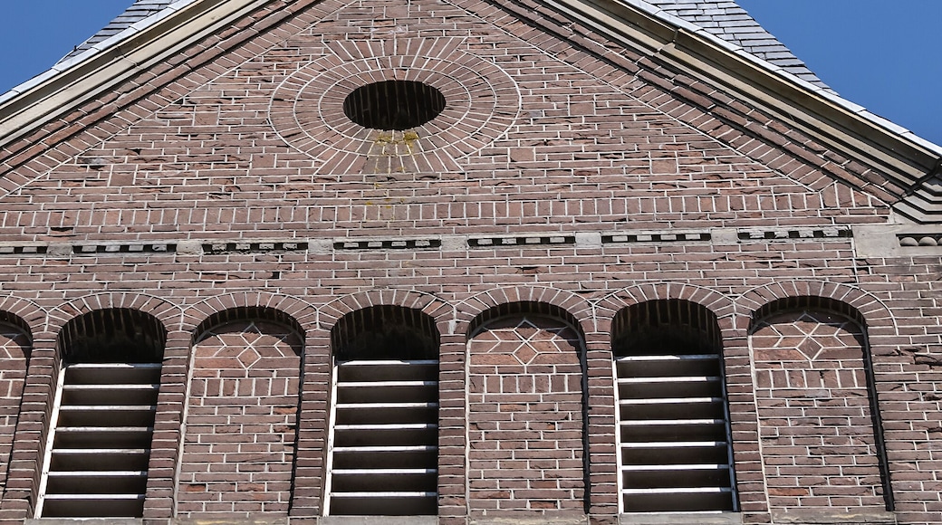 View of the Van Houten Church (Van Houtenkerk) is also known as the chocolate church. Weesp, North Holland, the Netherlands.