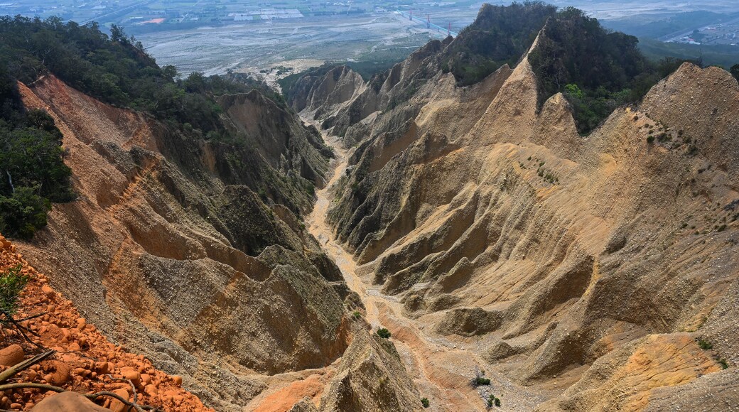 Flaming Mountain is located at the junction of Sanyi Township and Yuanli Township in Miaoli County, Taiwan.