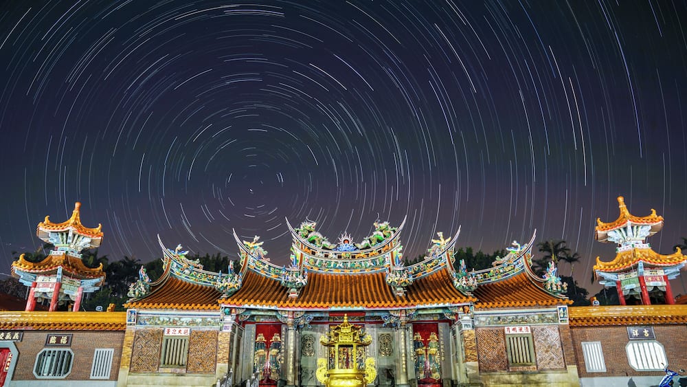新竹縣,褒忠亭義民廟,夜空星軌