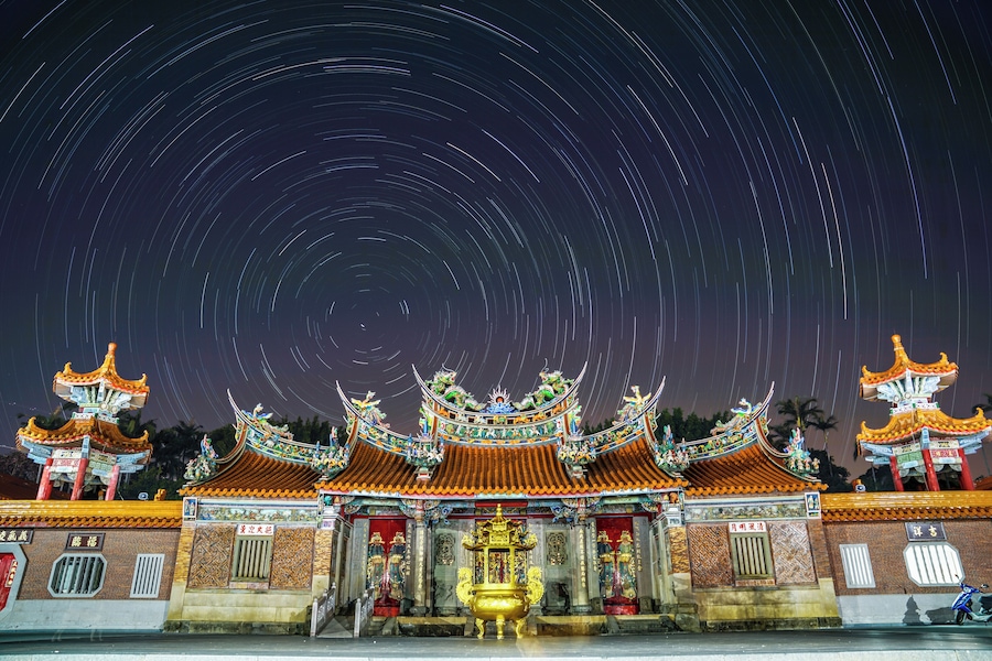 新竹縣,褒忠亭義民廟,夜空星軌
