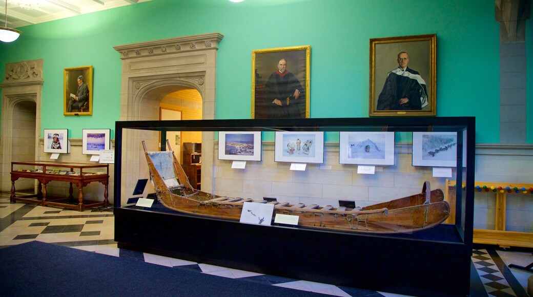 Peary-MacMillan Arctic Museum which includes art and interior views