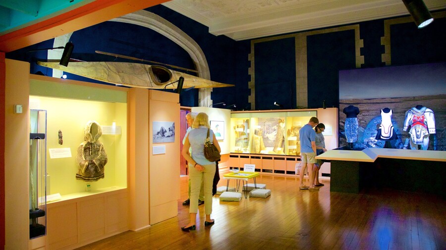 Peary-MacMillan Arctic Museum featuring interior views as well as a small group of people