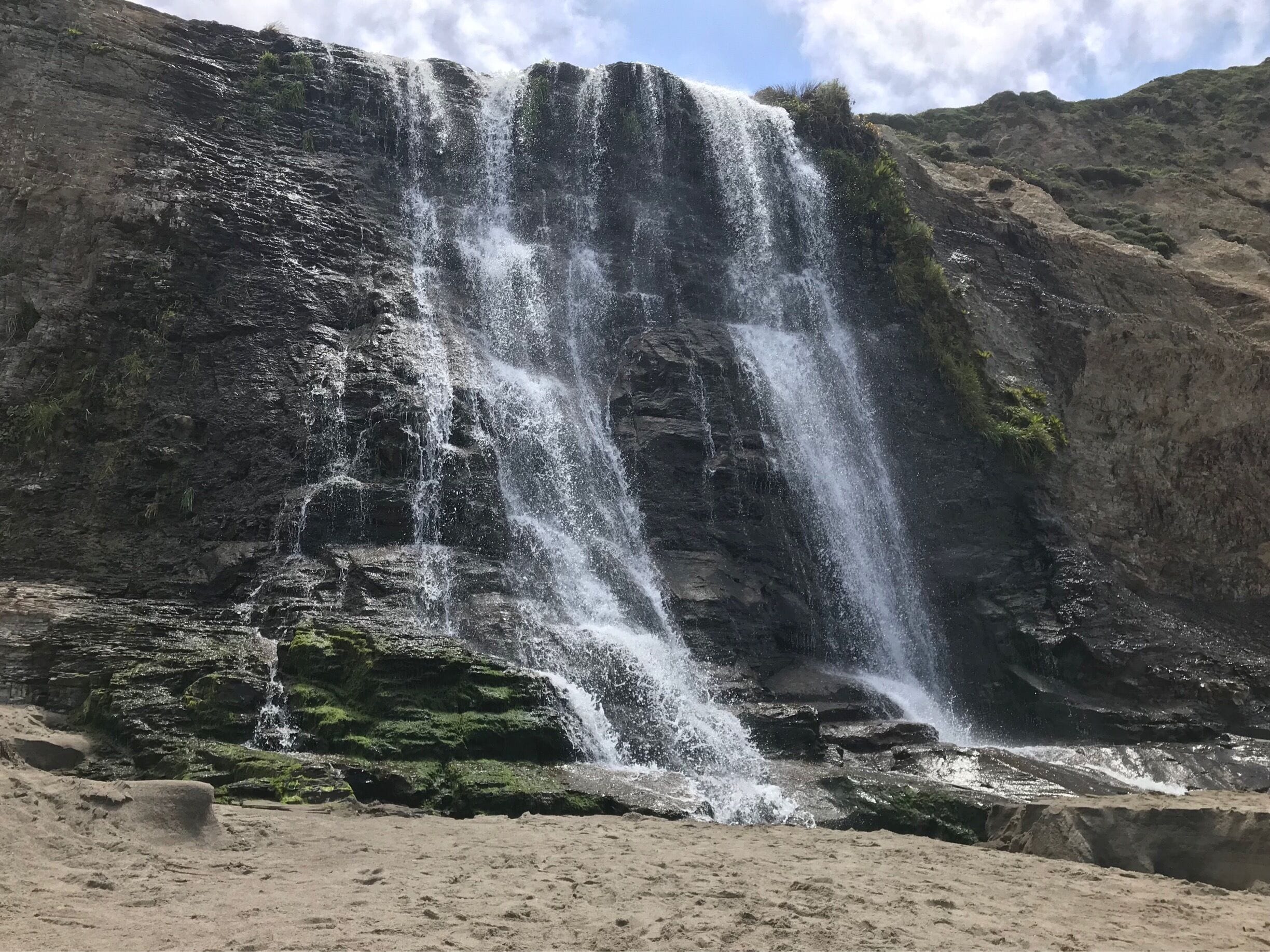 Not many waterfalls drop to the beach! 