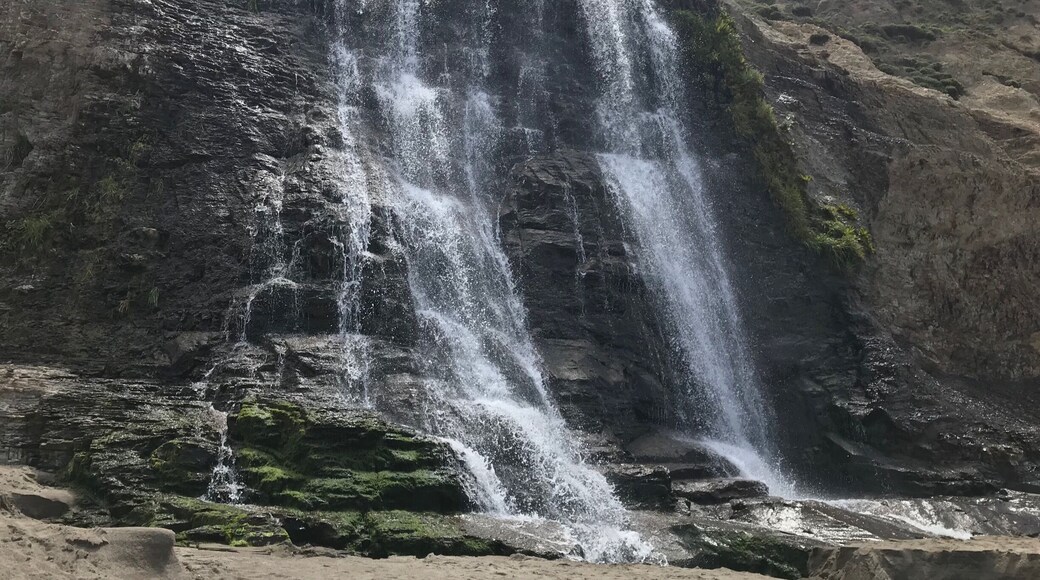 Not many waterfalls drop to the beach!