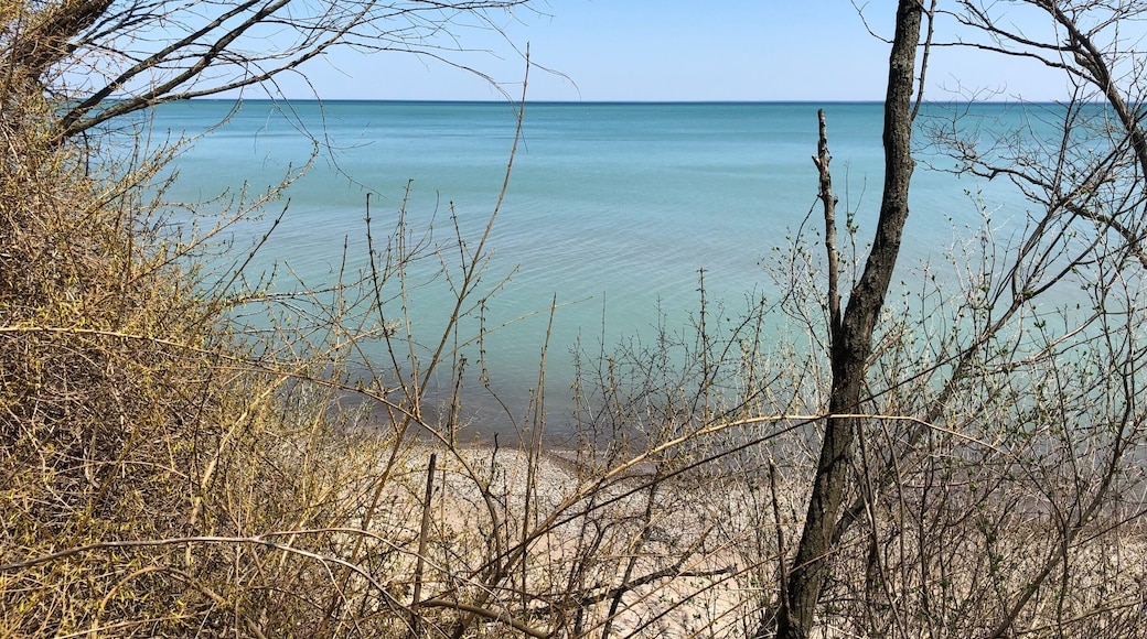 Nothin’ but blue skies! Serene and calm waters on Lake Michigan.