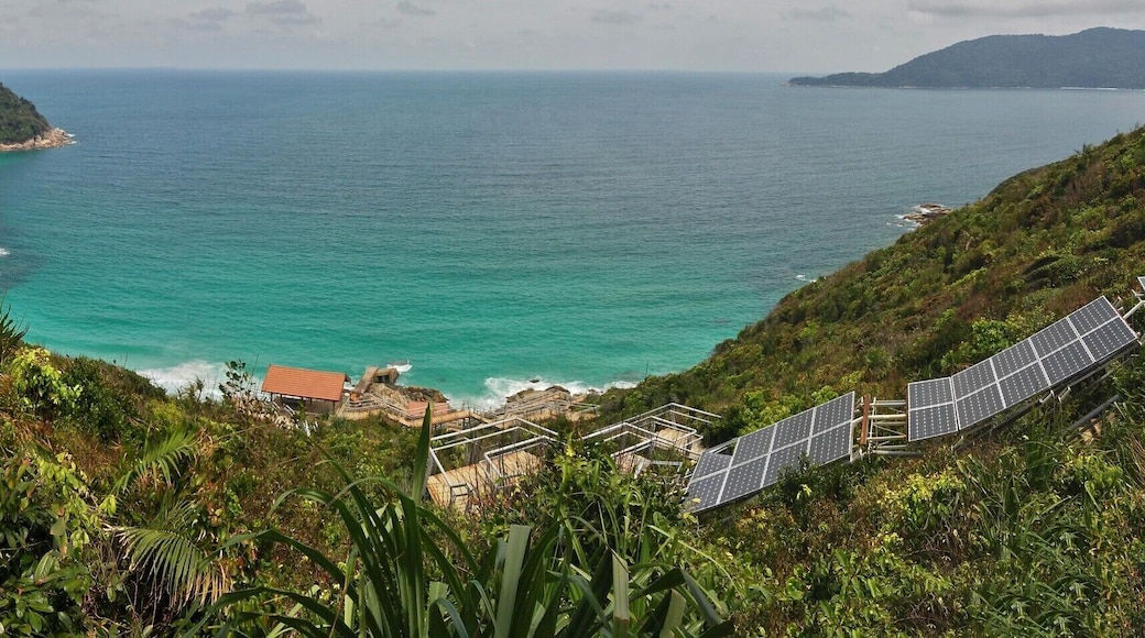 Perhentian Kecil is a little known island "resort" off the coast of Malaysia. Kecil is actually one of two islands - Perhentian Besar "large island" and Perhentian Kecil "small island". Of the two, Kecil is the less frequented and most peaceful. Many hidden, white sandy beaches wait to be discovered during a hike that leads to a scenic view on the other side of the island. #Green