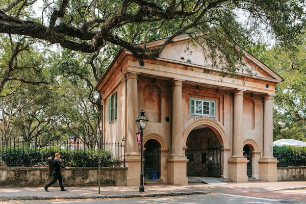 College of Charleston which includes heritage architecture and street scenes