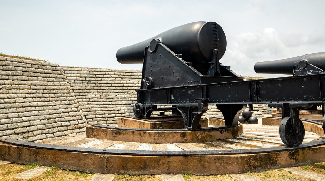 Fort Moultrie showing heritage elements and military items