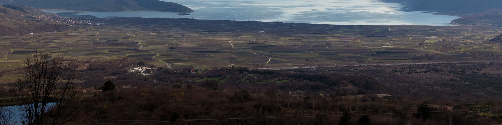 Amazing scenery by the lake Vegoritida, in Florina, Greece