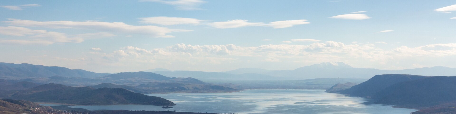Amazing scenery by the lake Vegoritida, in Florina, Greece