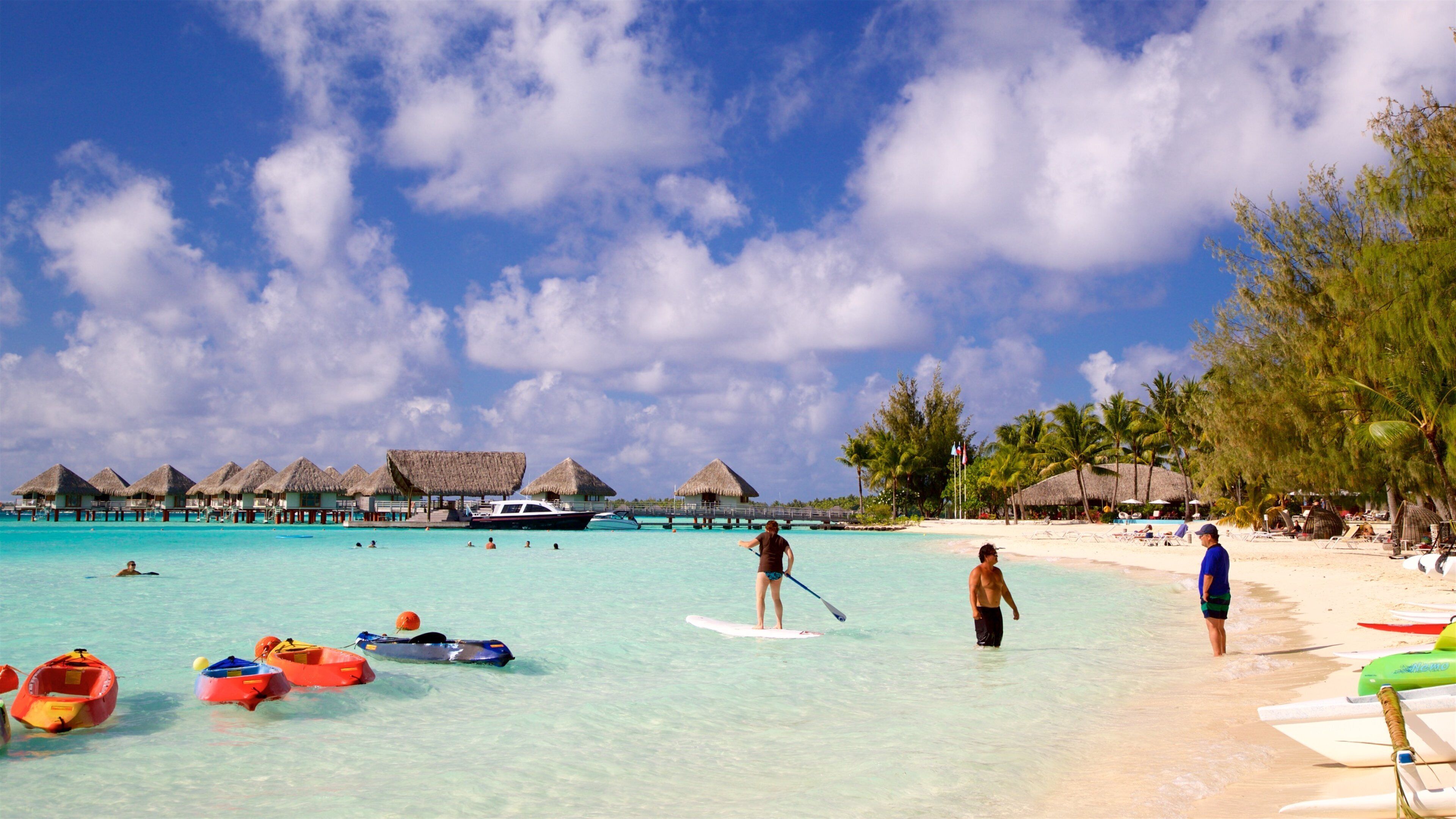 Motu Tape showing tropical scenes, a beach and kayaking or canoeing