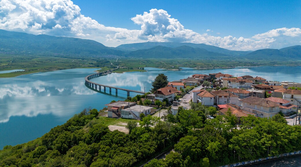 Neraida bridge or Servia Bridge on Polyfytos lake in Kozani.