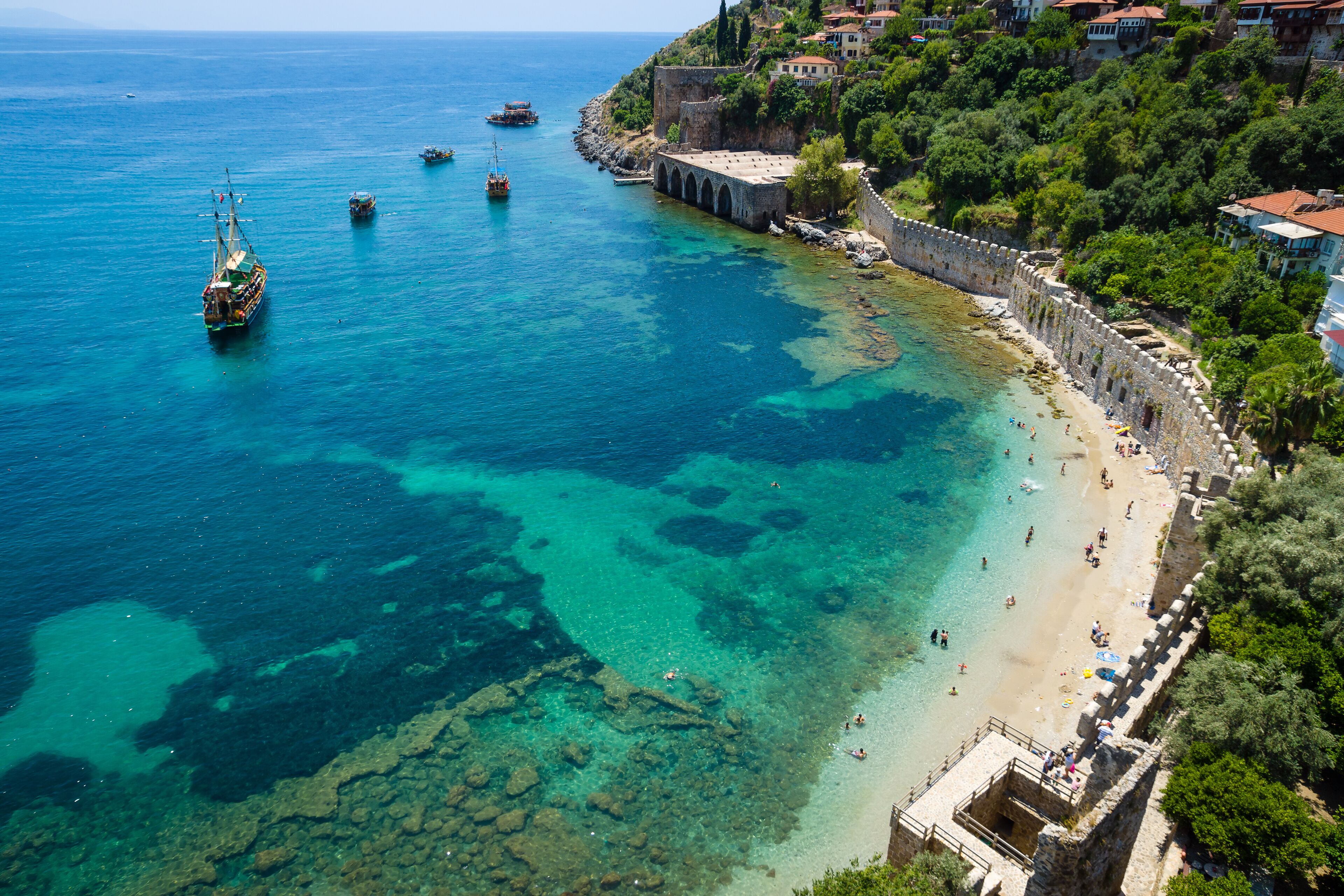 Shipyard and the ruins of a medieval fortress