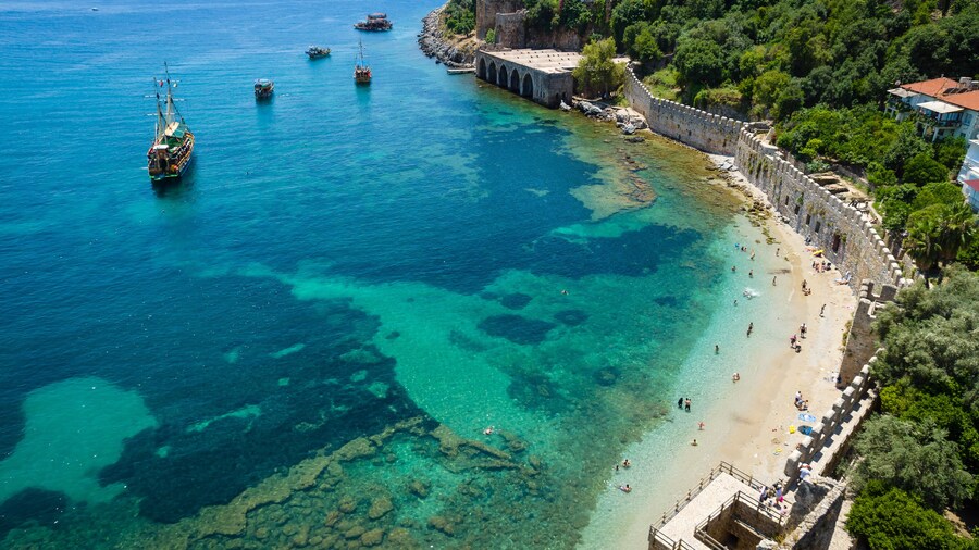 Shipyard and the ruins of a medieval fortress