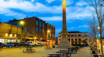 Racine City View at Night with Illuminated Buildings