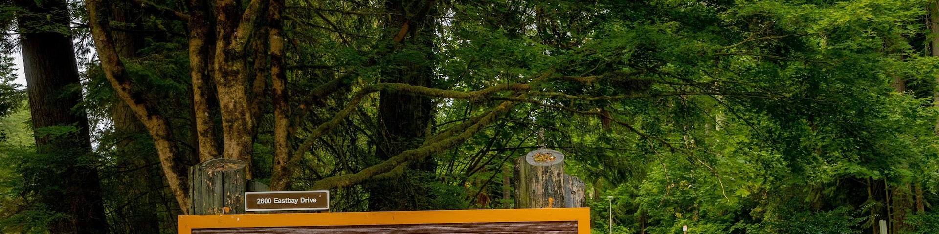 Priest Point Park which includes signage and a park