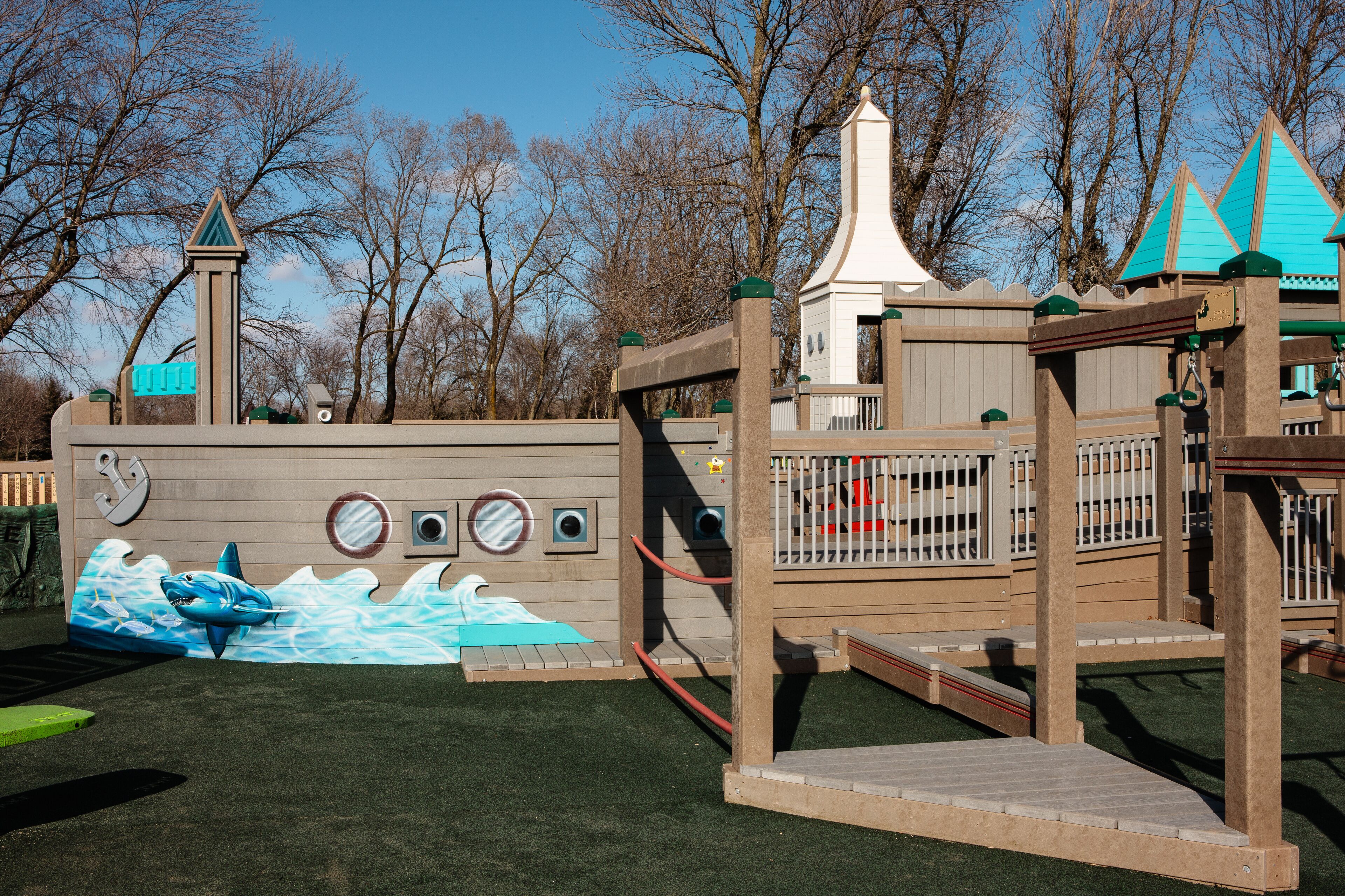  A portion of the nautical theme "Possibility Playground" a universally accessible playground for all children in Port Washington, Wisconsin