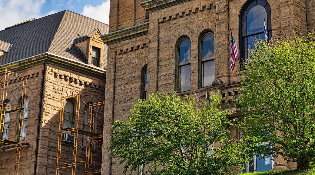 The McDowell County Courthouse in Welch, West Virginia. Detectives from the Baldwin-Felts agency assassinated Matewan Police Chief Sid Hatfield on the courthouse steps.