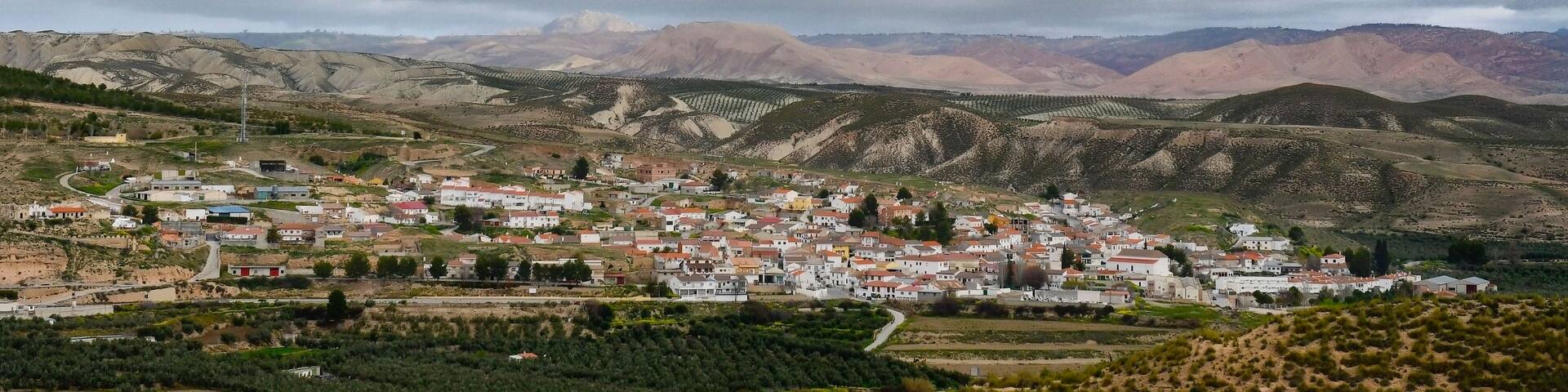 Panoramic of the rural and romantic Villa of Villanueva de las Torres, Granada