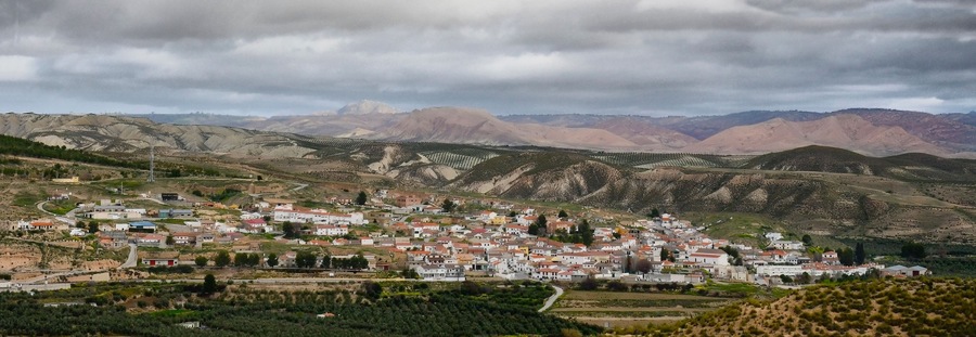Panoramic of the rural and romantic Villa of Villanueva de las Torres, Granada