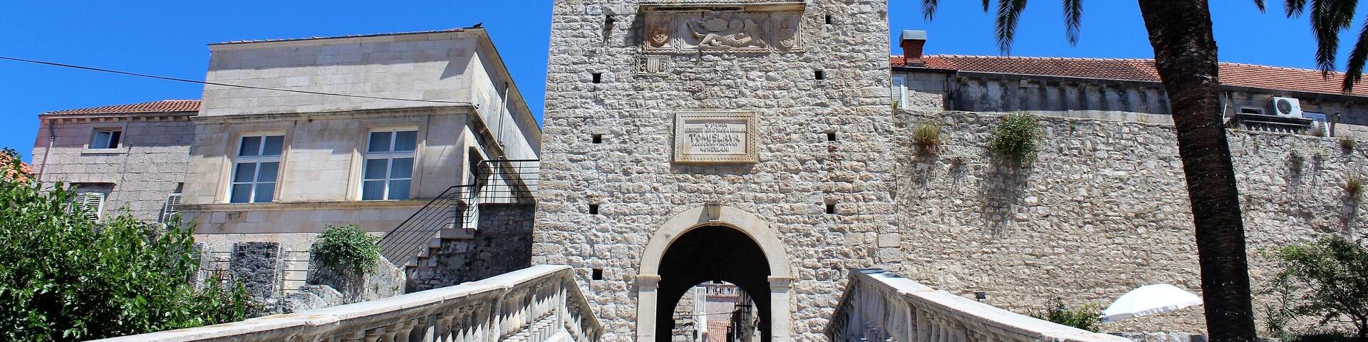 KorÄula Town Gate in KorÄula, Croatia. One of the most beautiful buildings I saw last summer. KorÄula has a really lovely Old Town and this is one of the premier sights. Including behind this view!