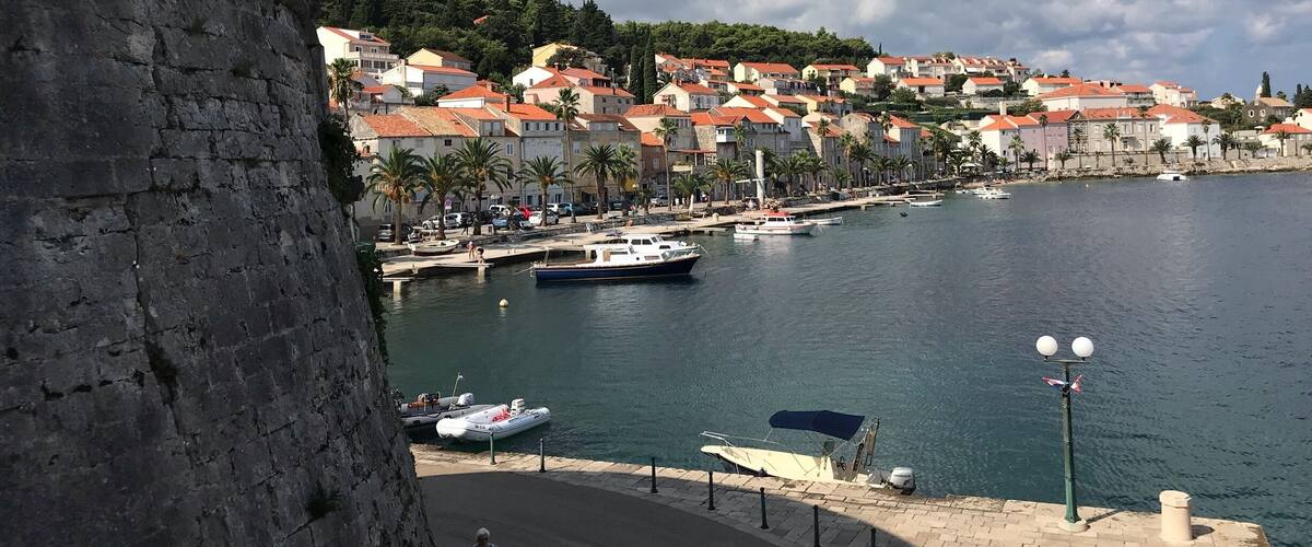 Korcula Island, view of town behind to Old City