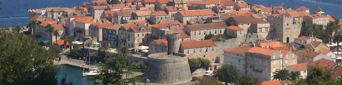 The old walled town of Korčula - very beautiful. It's similar to Dubrovnik, but with considerably fewer tourists. You can travel here by ferry from Split, Dubrovnik, and Orebić.
Photo location is where the photo was taken from, which is probably the best vantage point.
#TroveOnTuesday #architecture