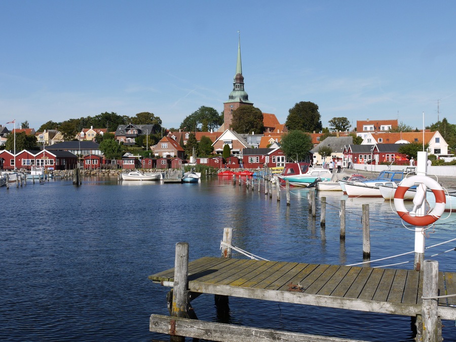 Der Hafen von Nysted auf der d√§nischen Insel Lolland