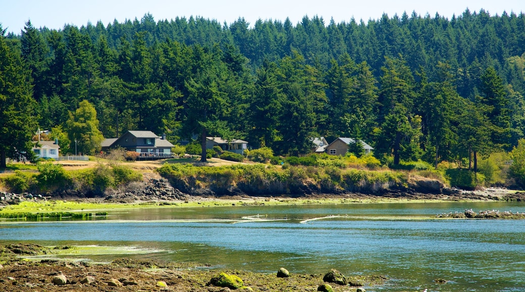 Orcas Island which includes landscape views, forest scenes and a river or creek