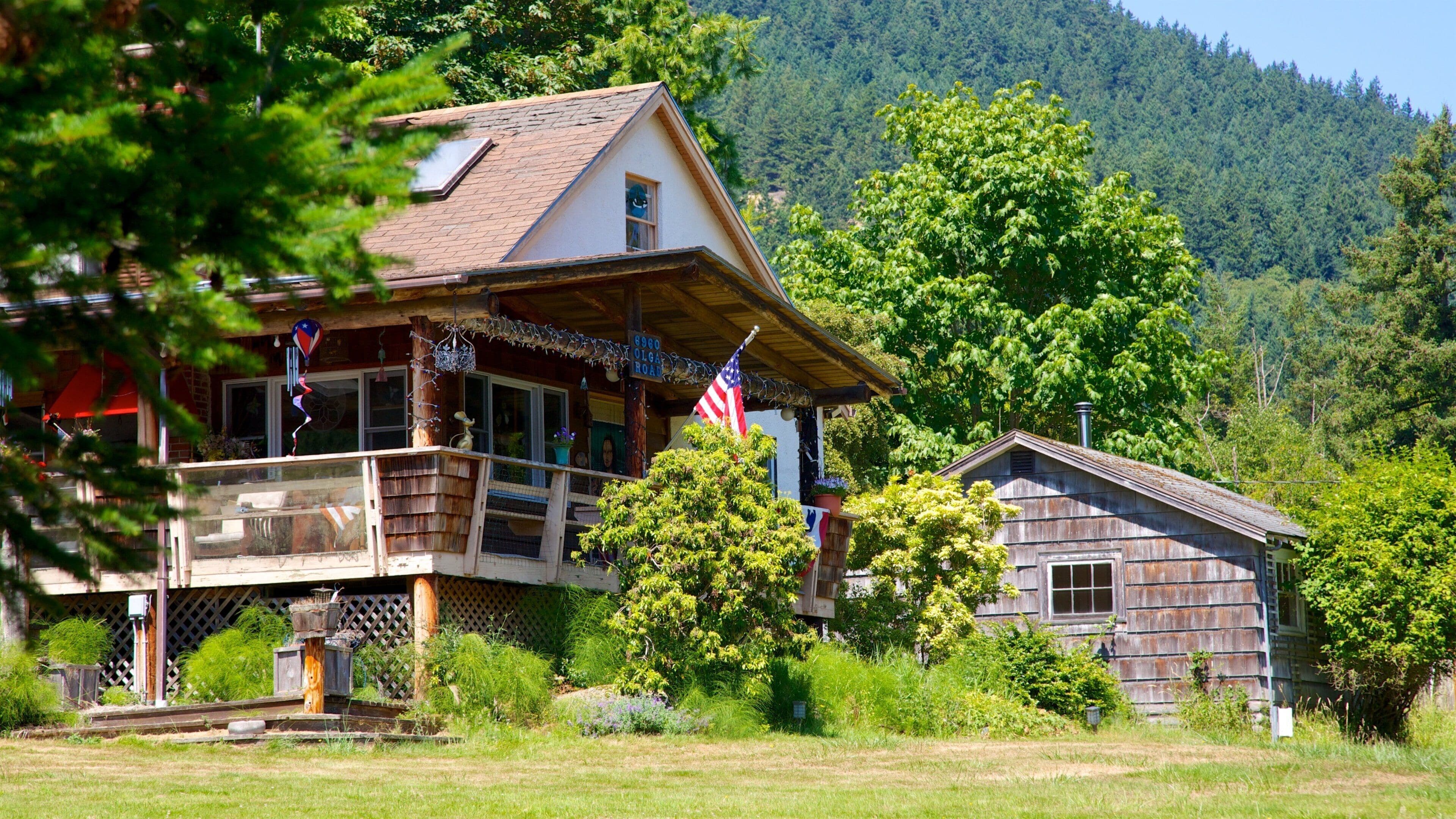 Orcas Island which includes a small town or village and a house