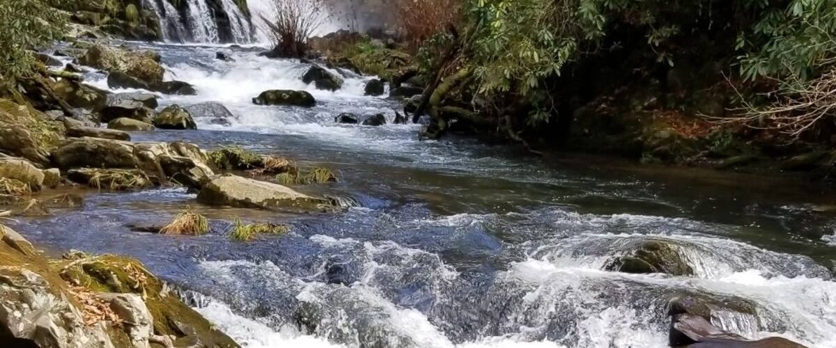 Pretty roadside waterfall in Topton, NC
