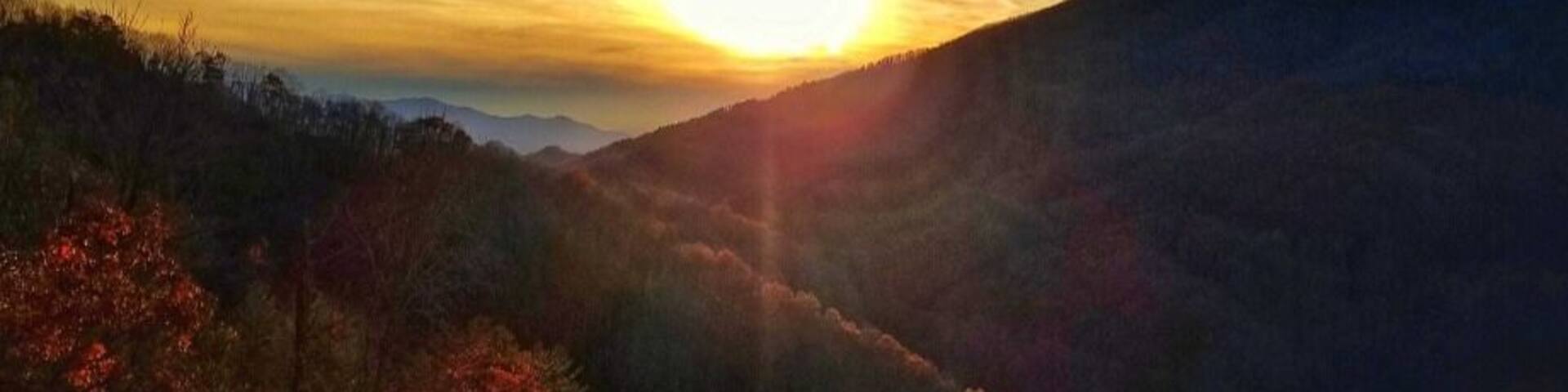 Beautiful sunset over the Natahala Mountains