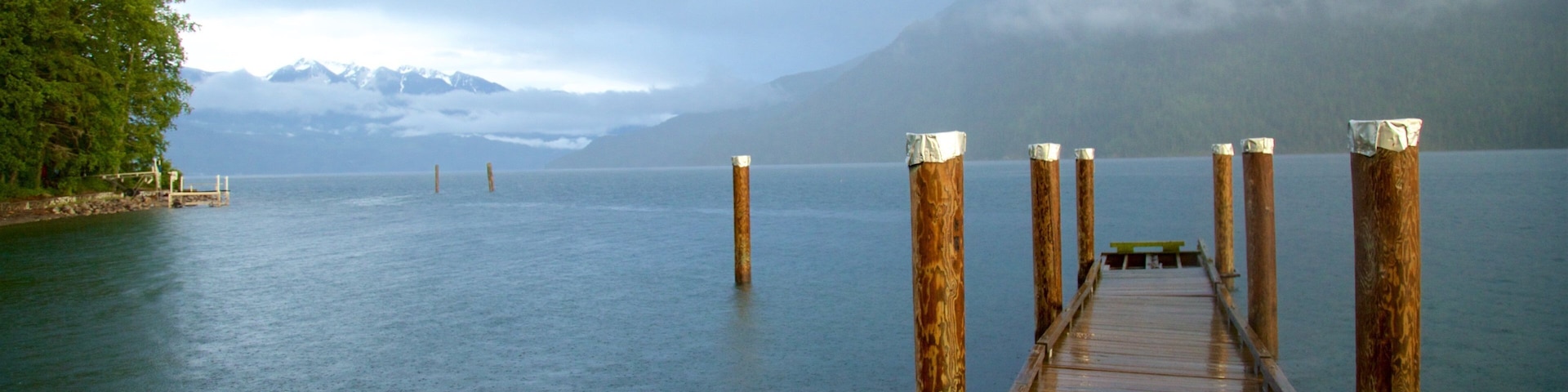 New Denver which includes a lake or waterhole and mist or fog