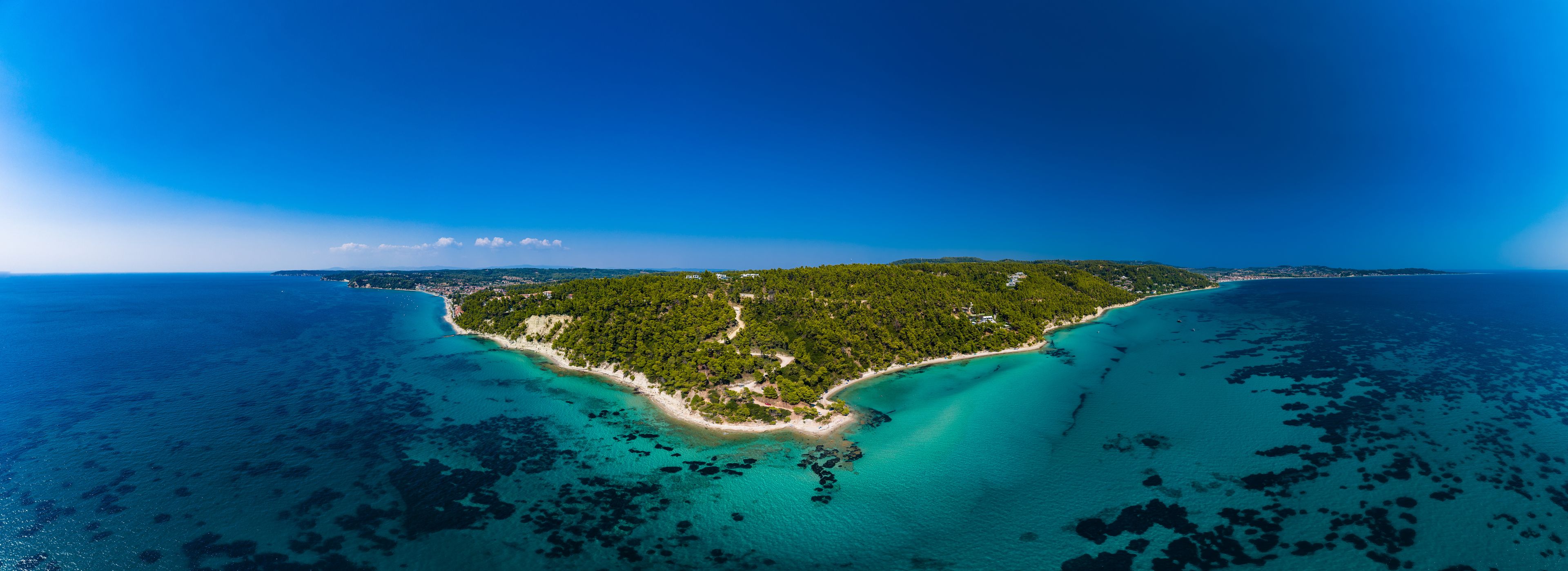 Aerial view of a seascape at Agios Nikolaos beach