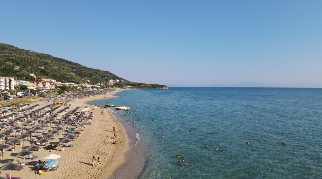 aerial view of vrachos and loutsa beaches in preveza, epirus, greece, near the town of parga tourist attraction and destination