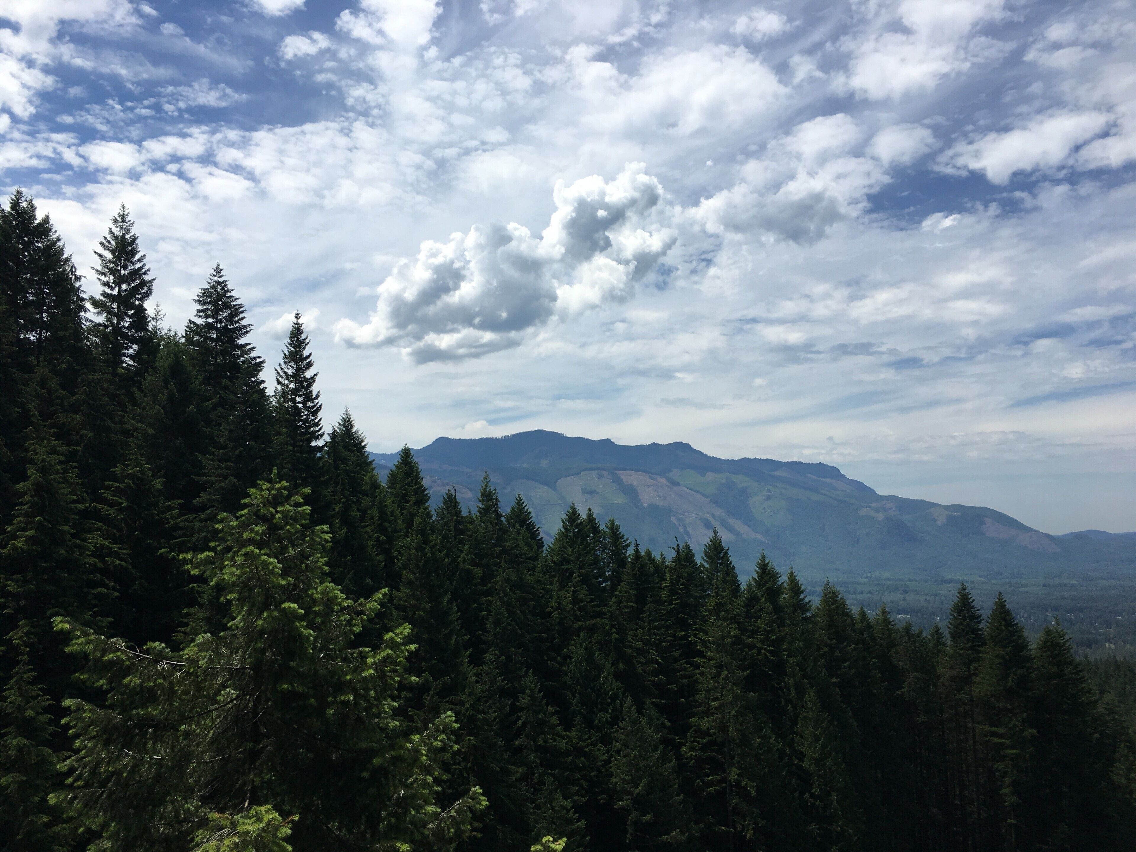 Wallace Falls hike just north of Seattle. The middle overlook is the prettiest one as you can look out over entire valley below. 