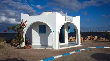 Toilet in Port of Ajim town on Djerba Island, Tunisia