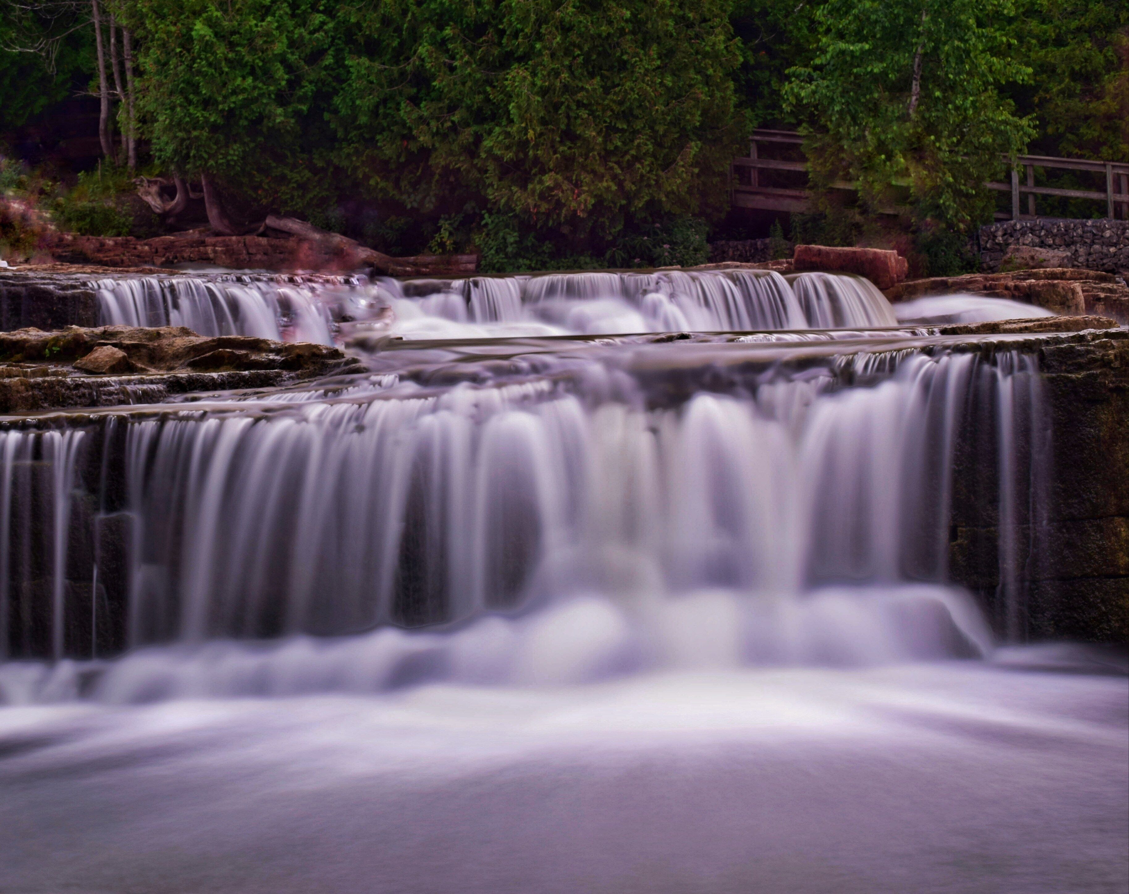 Sauble Falls , canoeing , swimming and jumping off the falls. Located in the Bruce Peninsula .