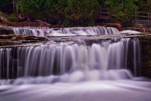 Sauble Falls , canoeing , swimming and jumping off the falls. Located in the Bruce Peninsula .