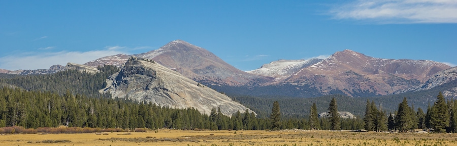 Panorama of Tuolumne Meadows in Yosemite National Park