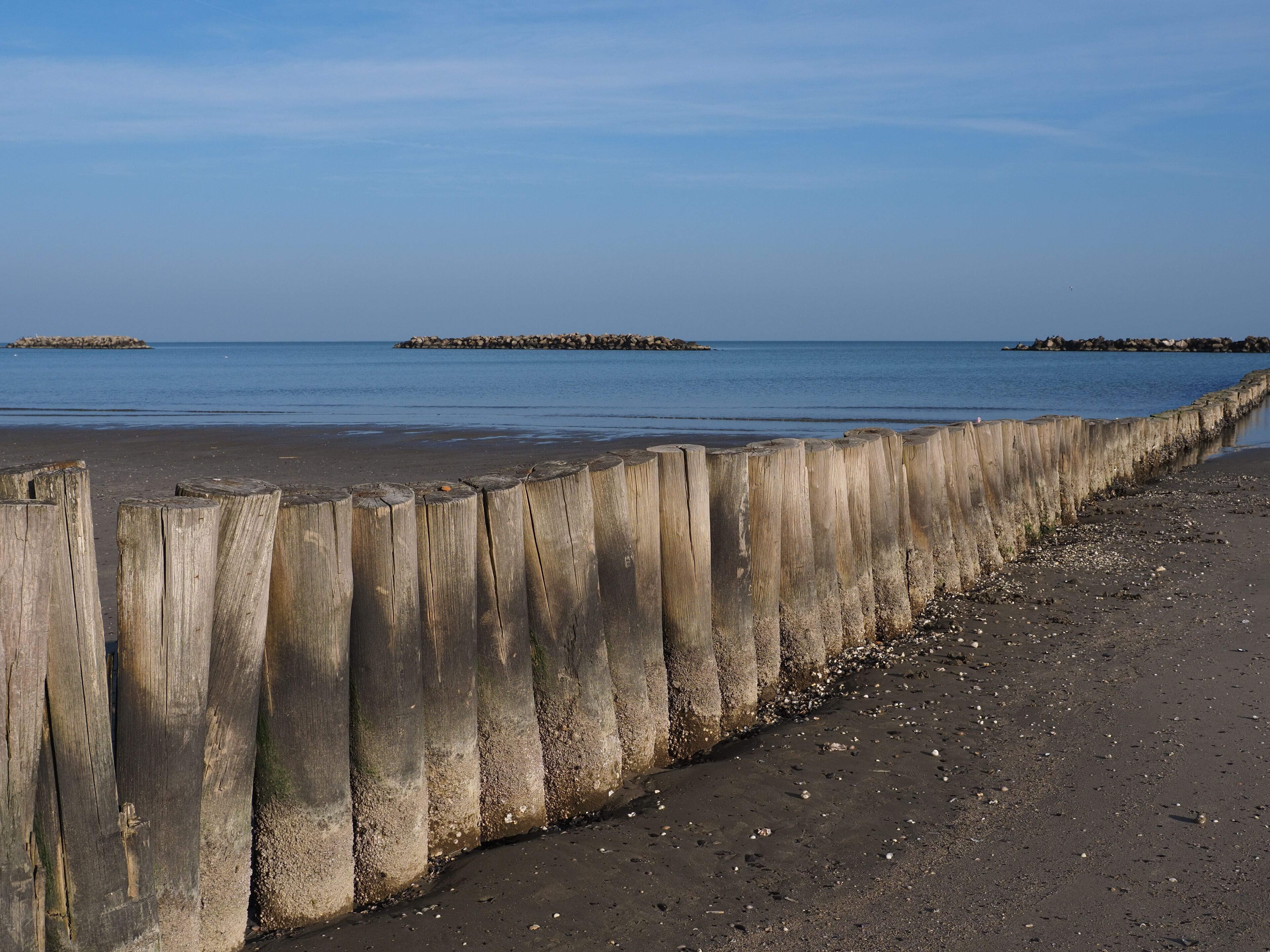 Northern Italy, Adriatic Sea. Lido di Volano, province of Ferrara. The beach in winter.